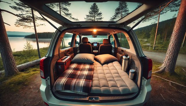 デリカの車中泊で純正マット