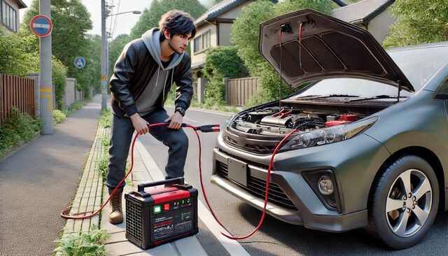 ポータブル電源でエンジン始動
