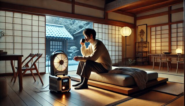 ポータブル電源でファンヒーター活用シーン