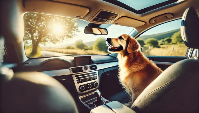 犬を車で待たせる夏
