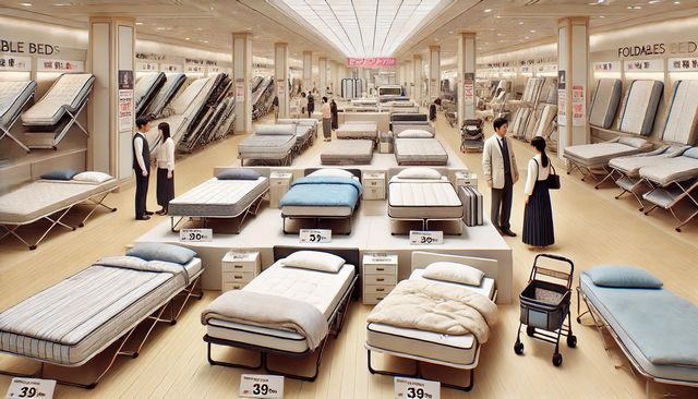 折りたたみベッドの真ん中がへこむ