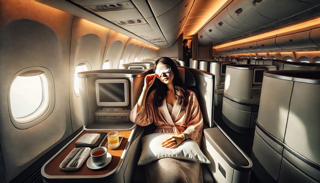飛行機で快眠するアイマスク
