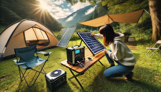 ソーラーパネルを使った充電